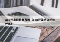 app开发软件开发班（app开发培训学些什么）