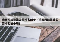 动画网站建设公司排名前十（动画网站建设公司排名前十强）